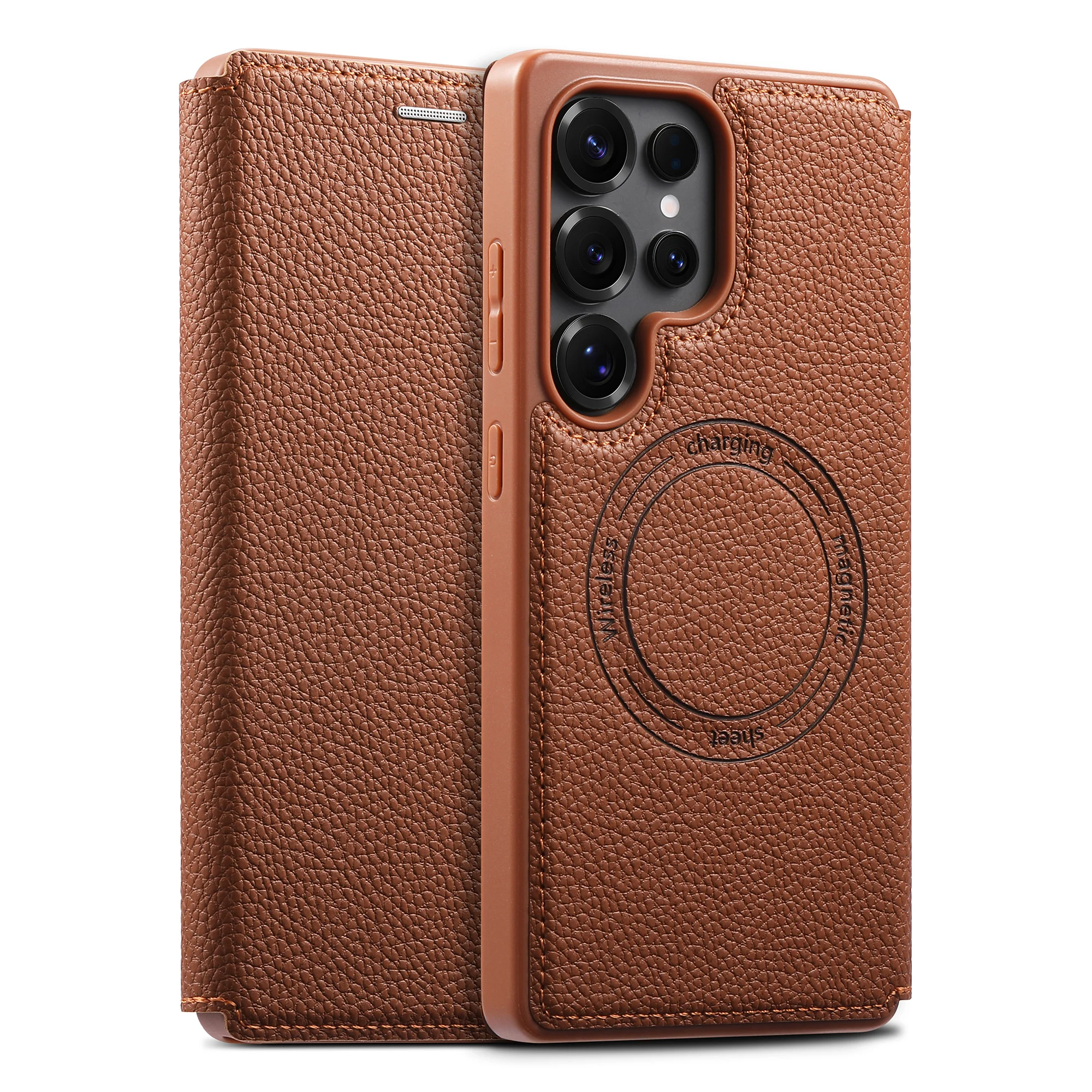 Funda de piel sintética con so - Magnetic Charging Stand reseña y precio