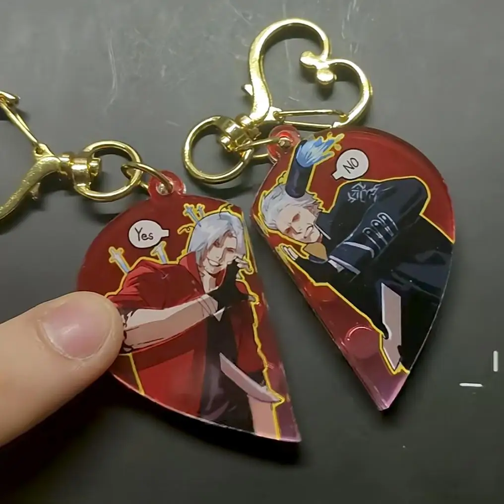 Llavero de Anime Vergil para mujer, llavero acrílico de Devil May Cry, colgante de llavero para hombre, accesorios de adorno, regalo para Amiga