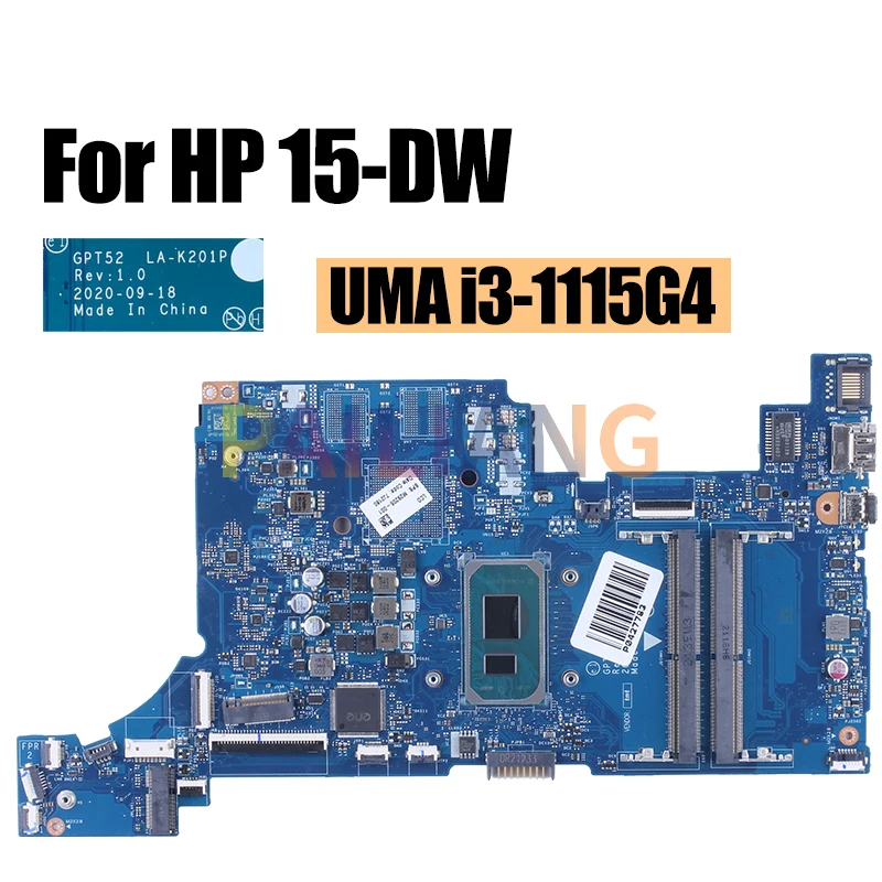 For HP 15-DW Notebook Mainboard Laptop LA-K201P M29205-601 M29209