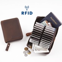 Top Quality Business Card Holder Wallet Women/men Bank/ID/Credit Card Holder 24 Bits Card Wallet 2025 Genuine Leather Coin Purse