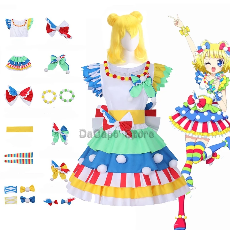 Mirei Minami Cosplay Kostuum Lolita Jurk Kleurrijk Pak Anime Pripara Pruik Uniform Halloween Feest Vrouwen Meisjes Fancy Outfit