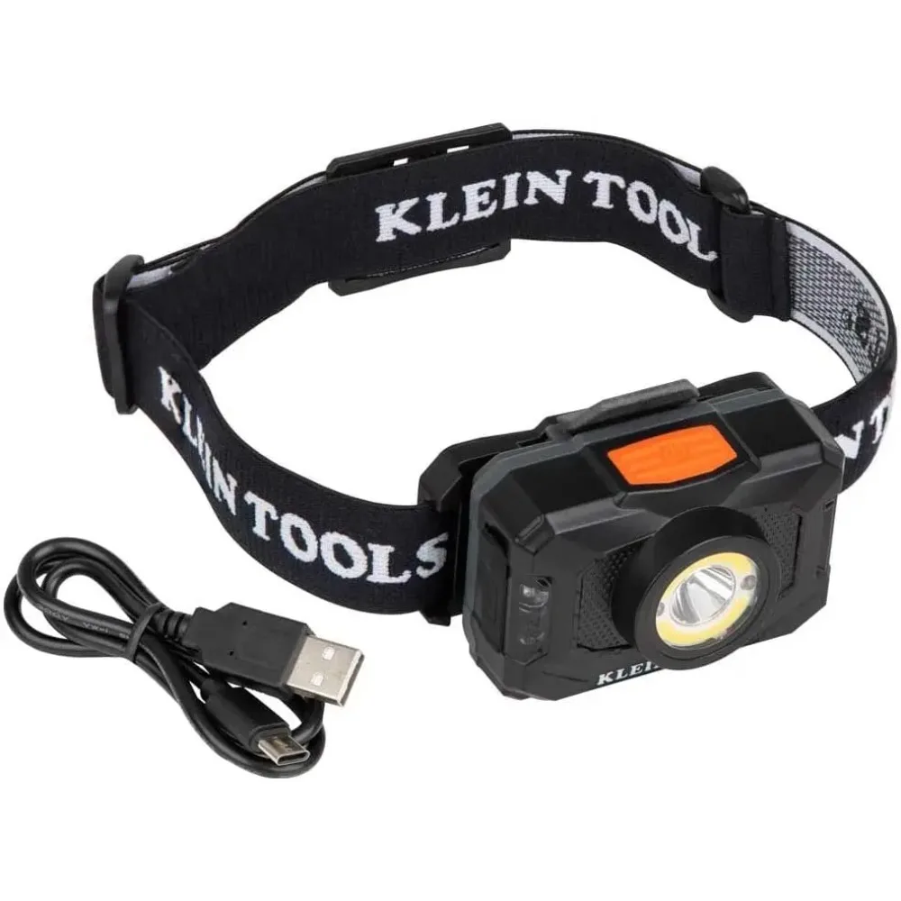 

Rechargeable 2-Color LED Headlamp with Spotlight, Floodlight, Red LED, 800 Lumens, USB Cable for Camping and Running