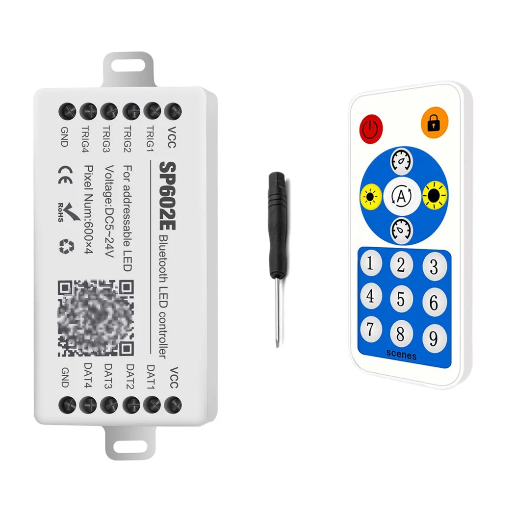 Imagem -02 - Controlador de Música Compatível com Bluetooth com Microfone Embutido Luz de Tira Led Dc5v24v Sp602e ch Ws2812b Ws2811 Ws2815