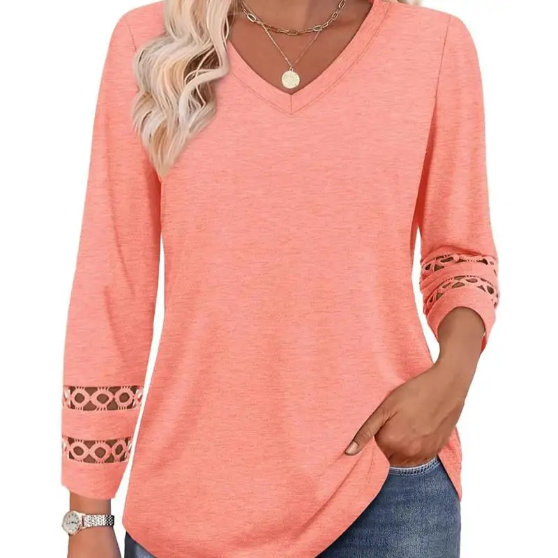 

Женская футболка American Faion Long Sve V-Ne, женская футболка Long Sve из полиэстера, другие материалы