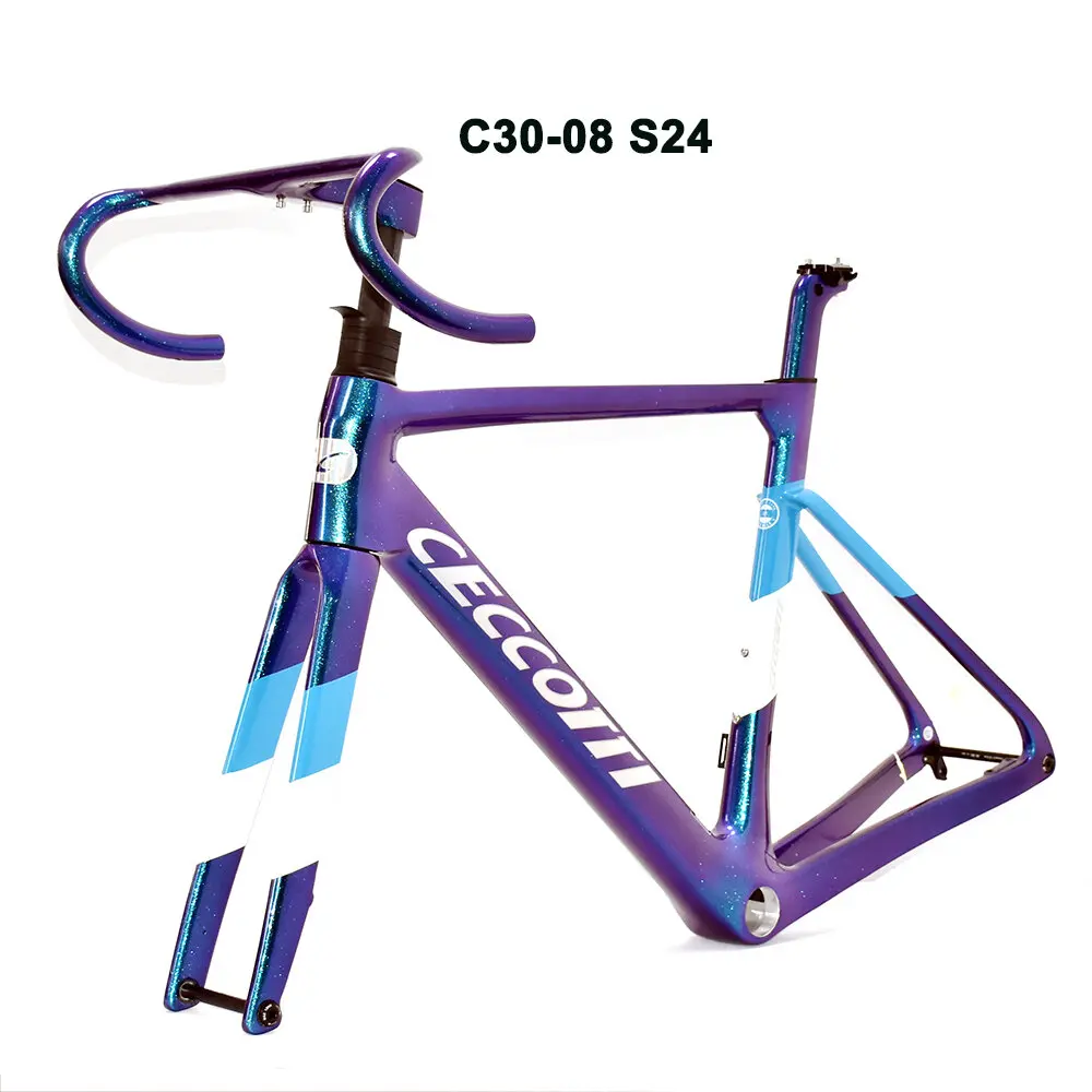 

Карбоновая рама Ceccotti с внутренней проводкой на руле, подходит для колесных дисковых тормозов 700CC x 32 мм, велосипедных гонок, 2025 г.