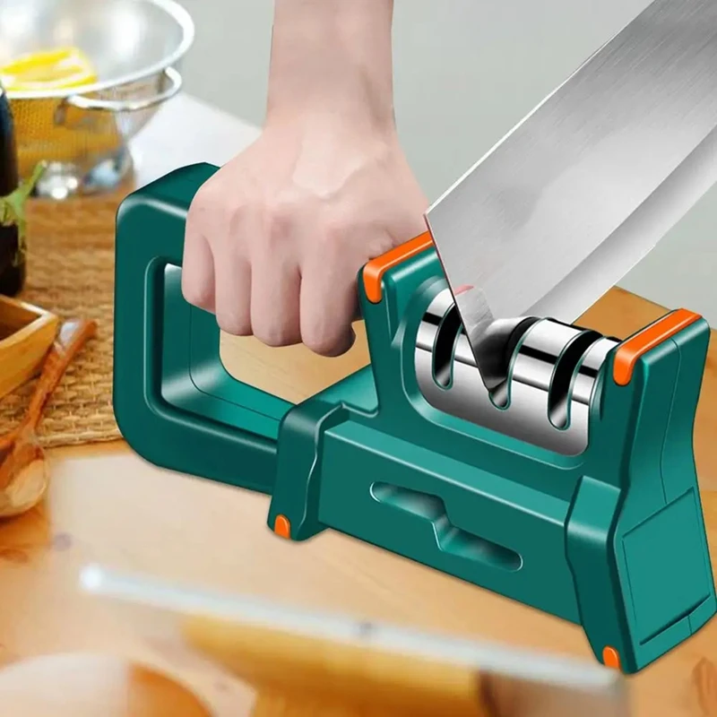 Afilador de cuchillos de mano para el hogar, herramientas de afilado rápido de cocina, herramienta multifunción