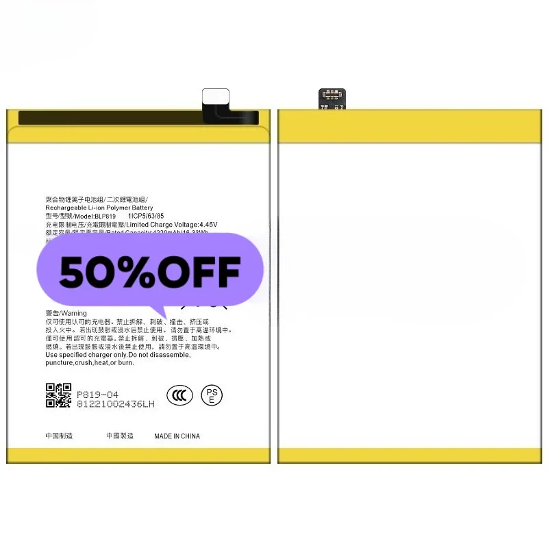 BLP819 for OPPO Reno 5 4G/5 Lite/5Z Mobile Phone Battery High Quality High Capacity  Replacement Bateria Grade A Cell with Tools