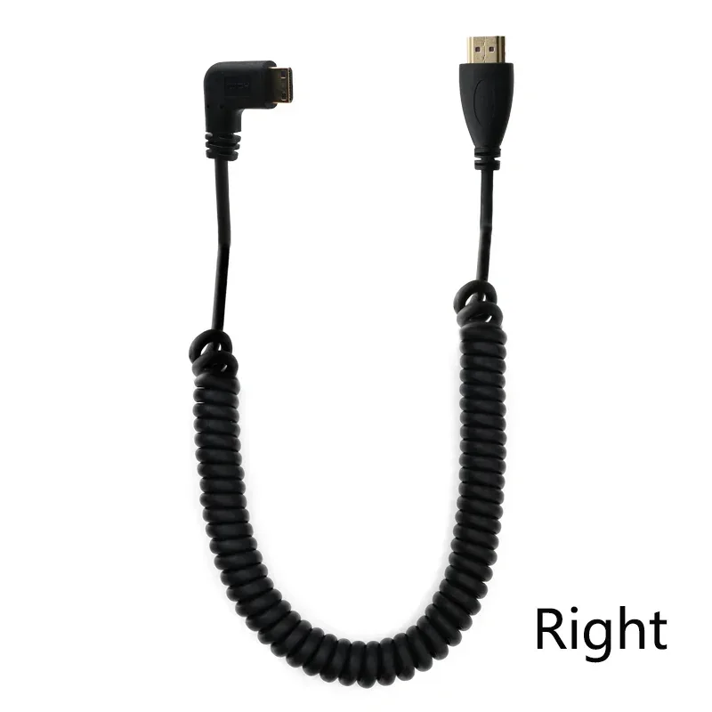 كابل تلفزيون عالي السرعة صغير عالي الدقة إلى HDTV مطلي بالذهب حليقة زنبركية متوافقة مع HDMI 4k V1.4 لكاميرات الفيديو Sony Canon DSLR Nikon