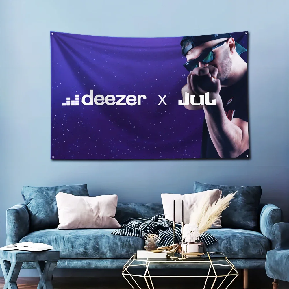 Jul French Rapper Flag Polyester Digital Print Banner for Garage Wall Art Outdoor Decoration with Brass Grommets
