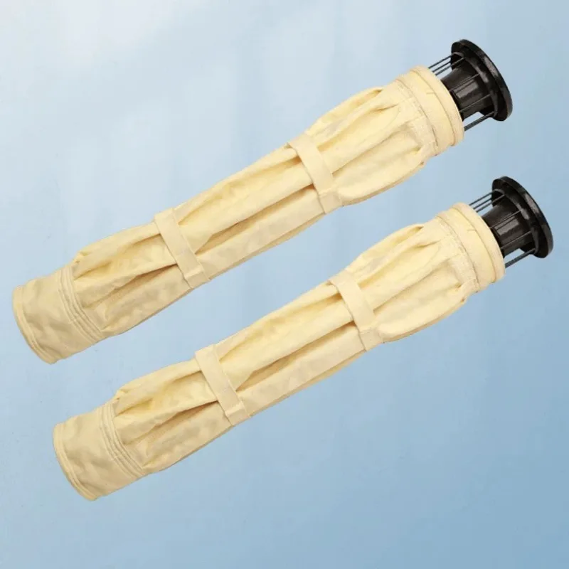 Pleated bag filter in polyester for high-efficiency industrial filtration for pulse jet dust removal and air purification