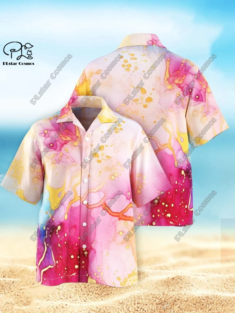 New 3D Printed Men's Sfumato Gradient Art Hawaiian Shirt Summer Short Sleeve Shirt Unisex Shirt Gift  1