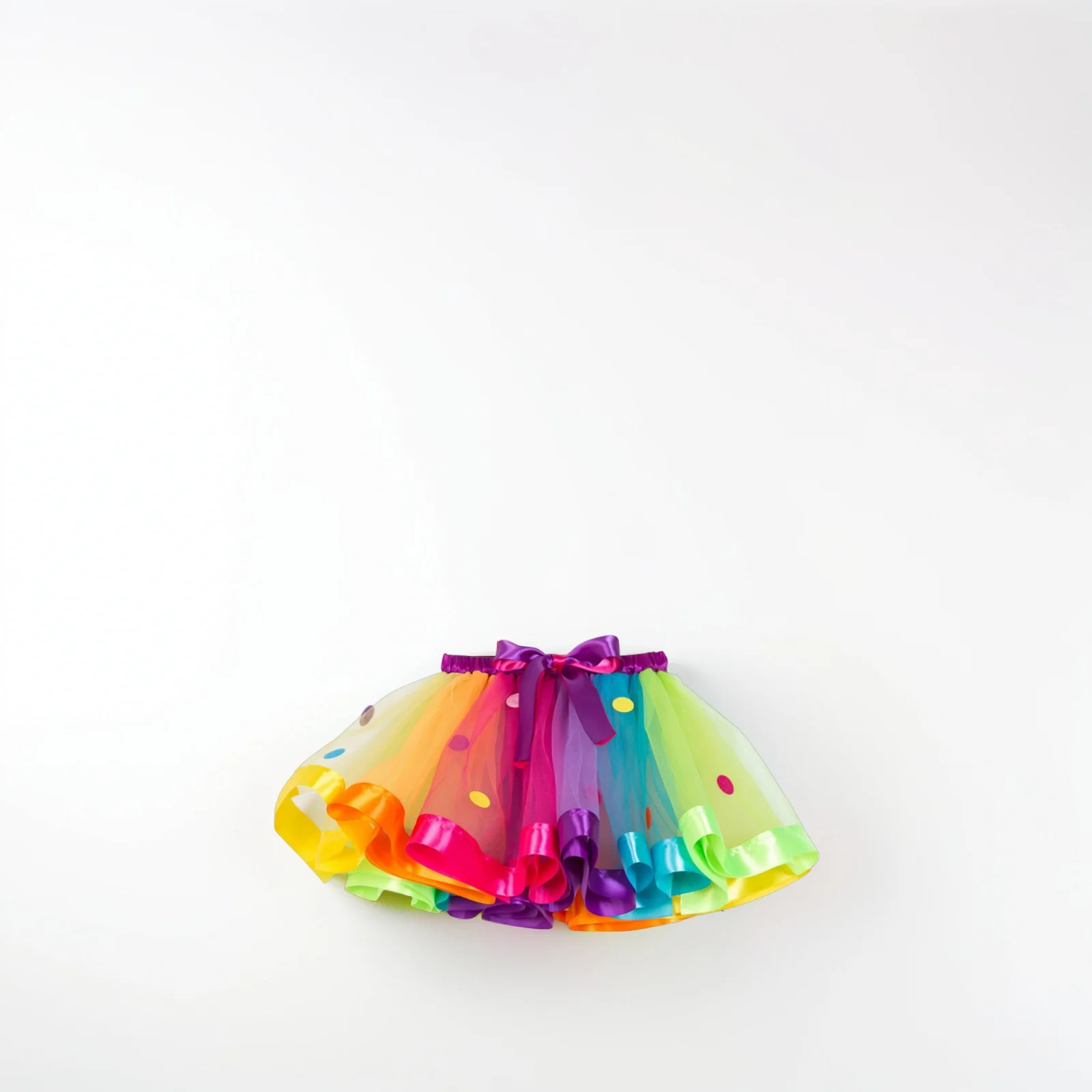 

Rainbow Princess Dress Tutu Skirt Tulle Midiskirt for Kids Net Child