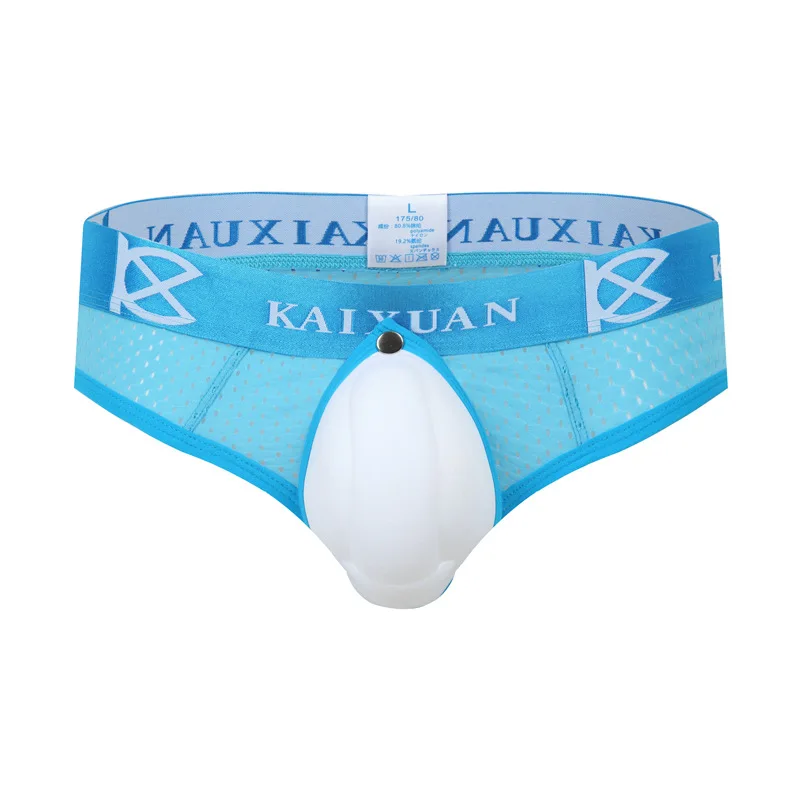 

Men's Sexy T Back Thong Gay Padded U Pouch Underwear G-String Male Enhance Pad Underpants Mesh Breathable Contrast Color Panties