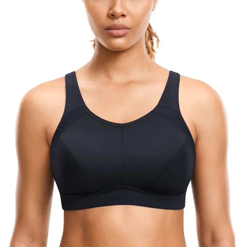Women High Support Full Coverage Plus Size Sports Bras  No Padded Wireless Bras Running Fitness Lady Sportwear Tops