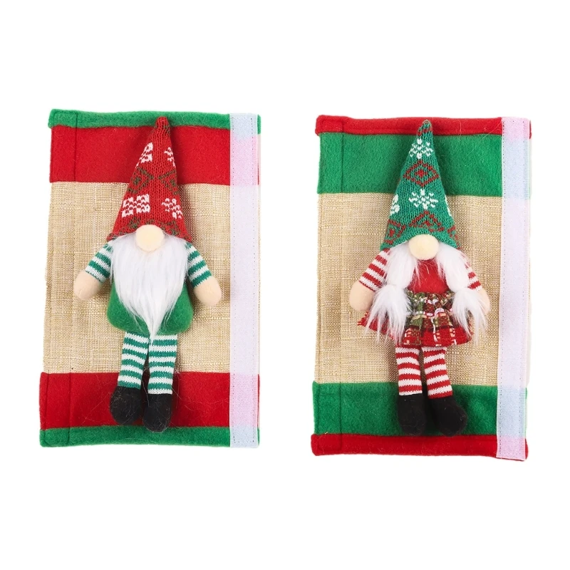 

2pc Festives Kitchen Accessory Soft Fabric Christmas Refrigerator Handle Covers Fridge Handlebar Sleeves Accessories X3UC