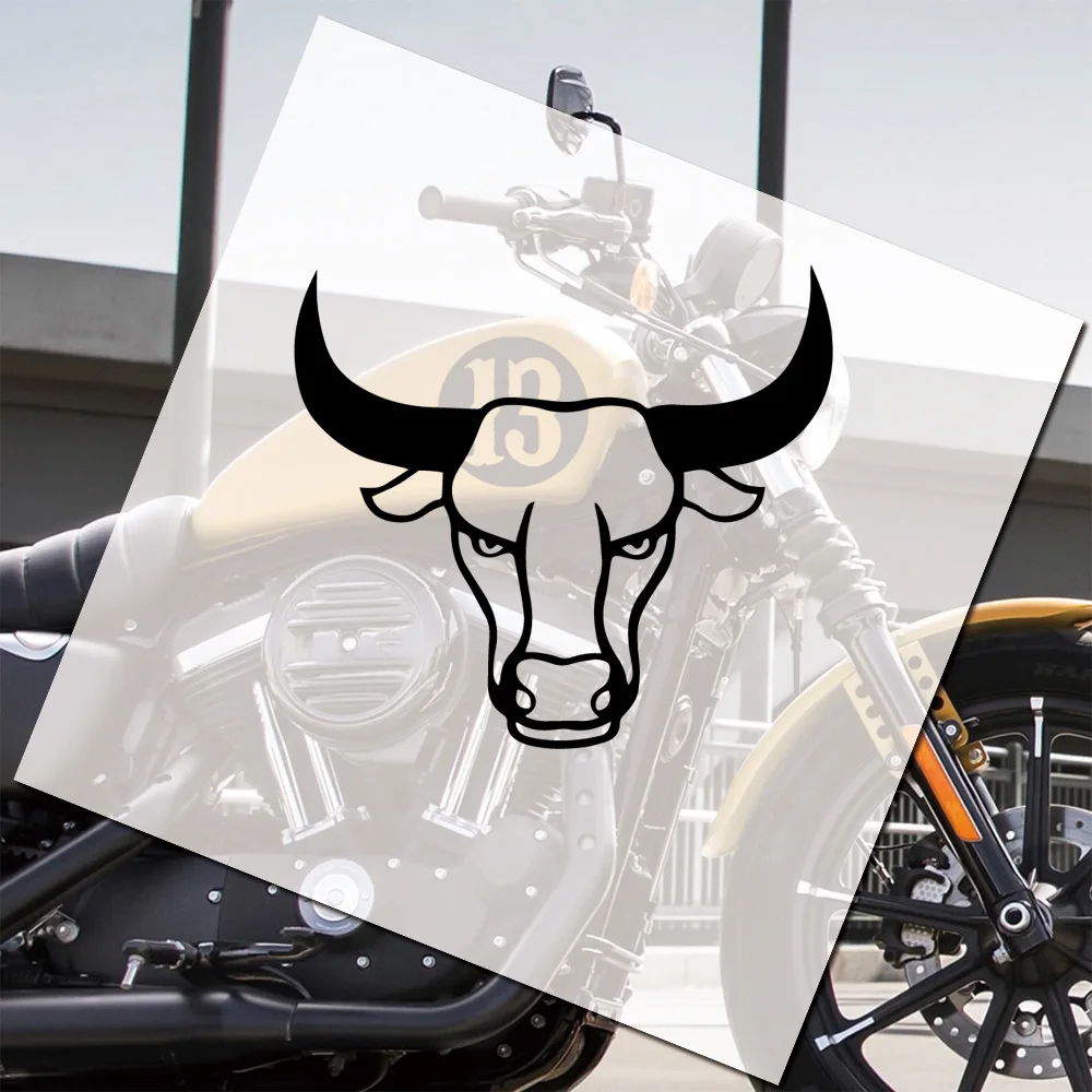 Funny bull head cartoon car stickers, waterproof vinyl material decals, small accessories for motorcycles and helmets