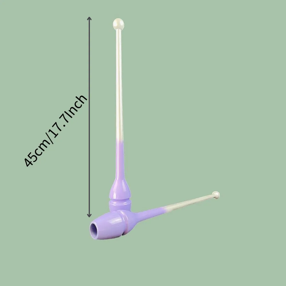 Two Tone Whole Rubber Anti-Slip Gymnastic Clubs Junior Training Dancing Stick Insertable Clubs 45cm/17.7Inch
