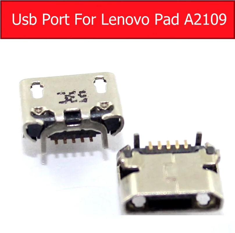 100% Genuine  Usb charger port connector For Lenovo pad A2109 tablet Data Sync usb charging jack slot replacement parts