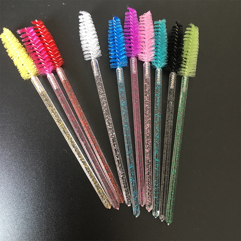 Cepillo de pestañas de cristal desechable, rizador de elevación, extensión de pestañas, cepillo de injerto, accesorios de herramientas, nuevo estilo, 50 piezas