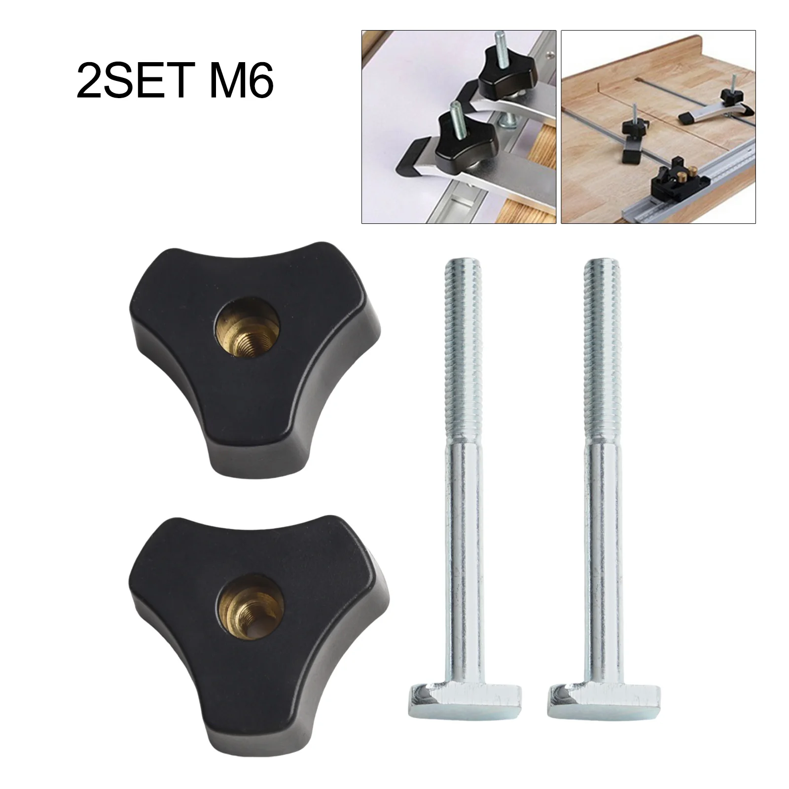 

T Slot Bolts T-Track Bolts Knobs Kits Lightweight Plastic Metal Silver/Black W/ M6-70T Screw Woodworking Jigs And Fixtures