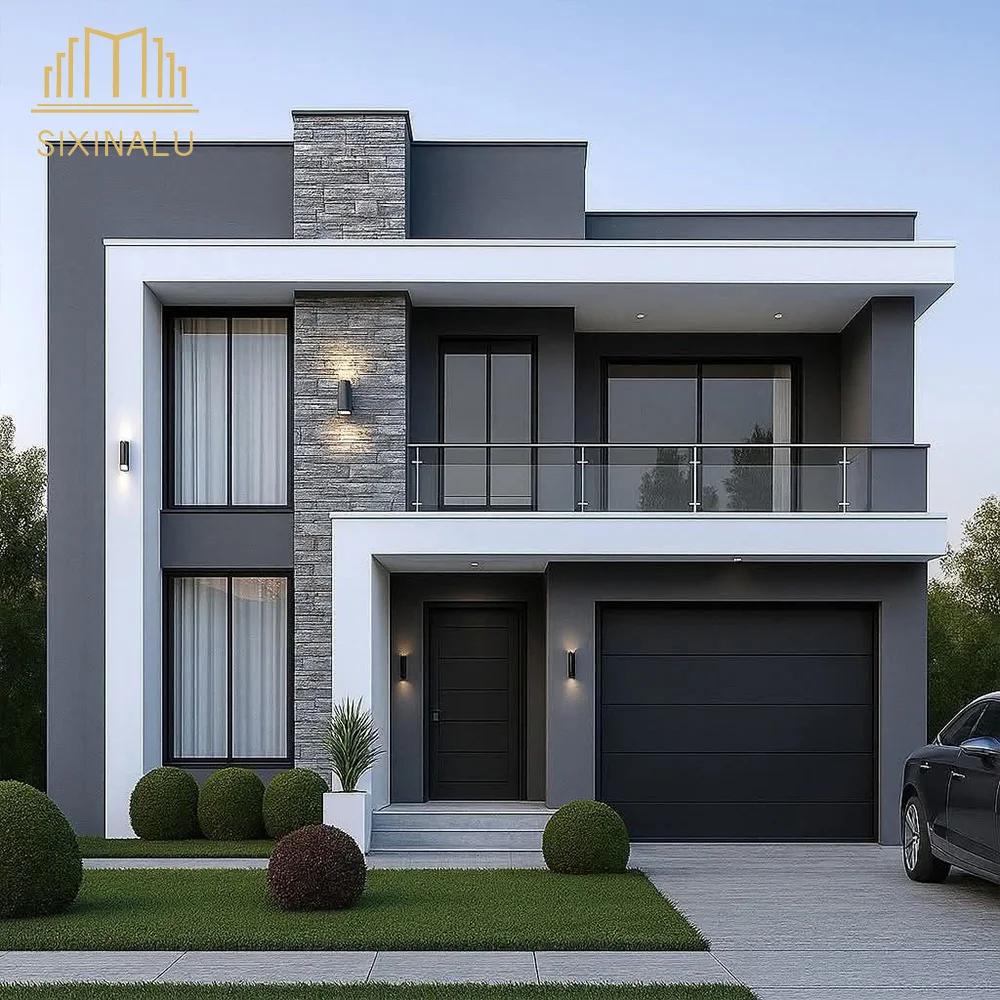 

Sixinalu Electric Garage Door Entrance Bi-Folding Entry Doors With Motor Aluminum Alloy Profile Double Glazed Custom Home Decor