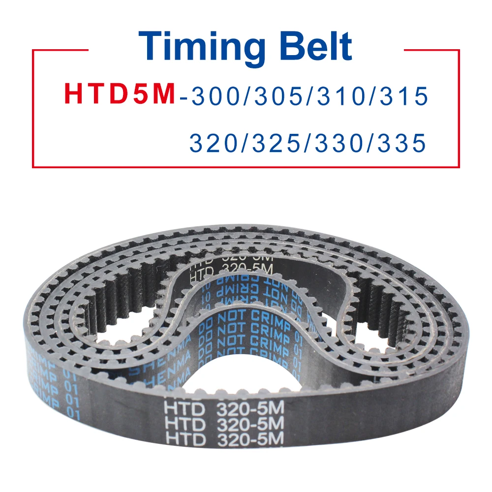 Timing Belt HTD5M Length-300/305/310/315/320/325/330/335mm Circle-arc Teeth Rubber Belt Width 15/20/25/30 mm Teeth Pitch 5 mm