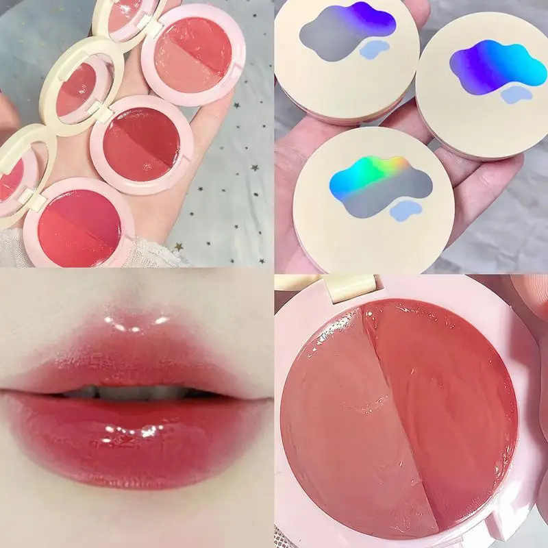 Doppio smalto per labbra finitura a specchio 2 colori trucco lucidalabbra trucco lucidalabbra morbido liscio rossetto leggero per la madre della fidanzata