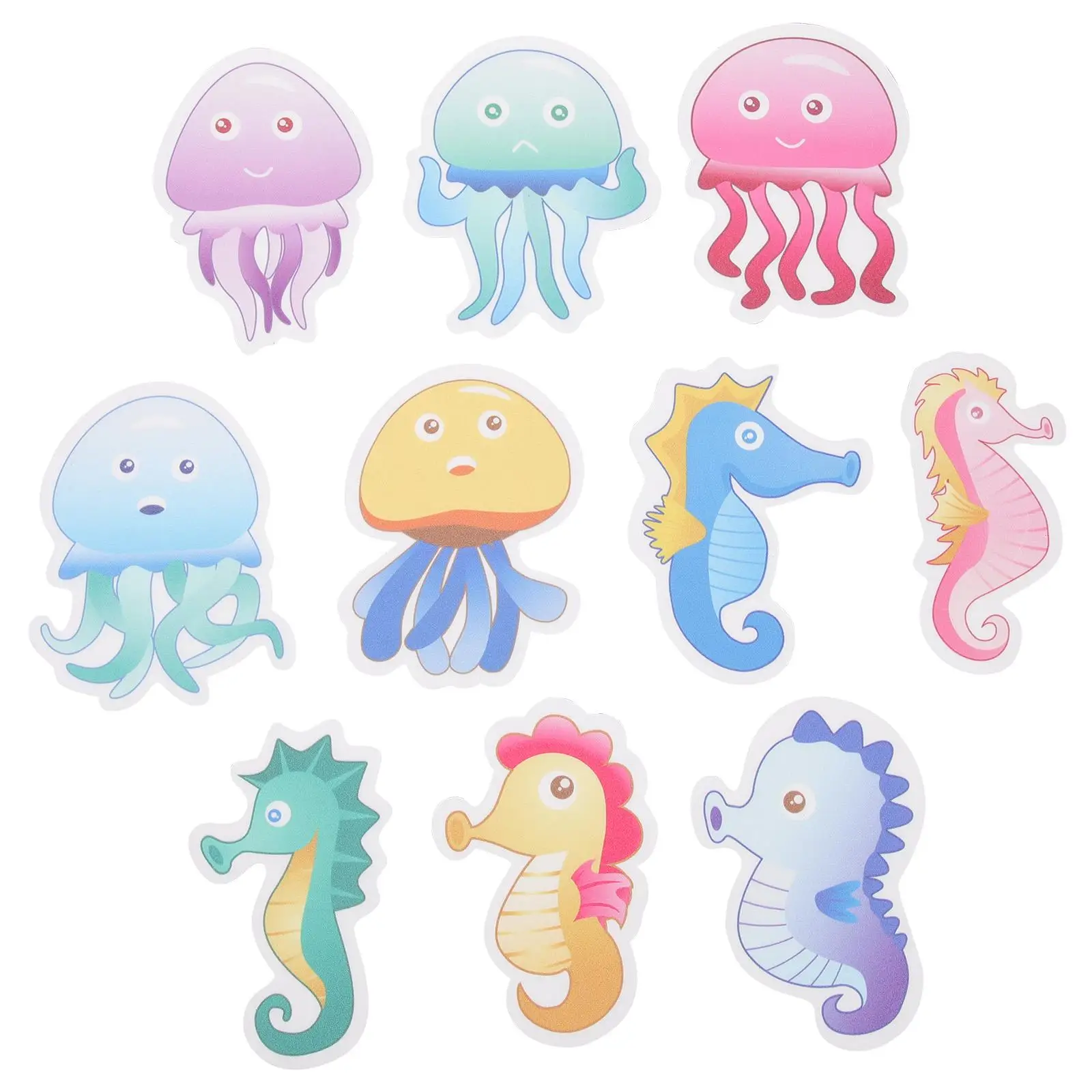 

Cartoon Bathtub Stickers Non Slip 10 Pcs Easy Paste Marine Animals Shower Floor Grips Toddler Decor Bathtub Anti Slip Pad