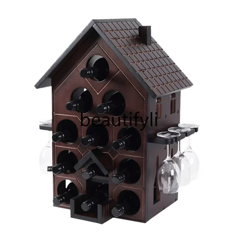 

Zuixianlou red wine rack Solid wood creative European wine rack