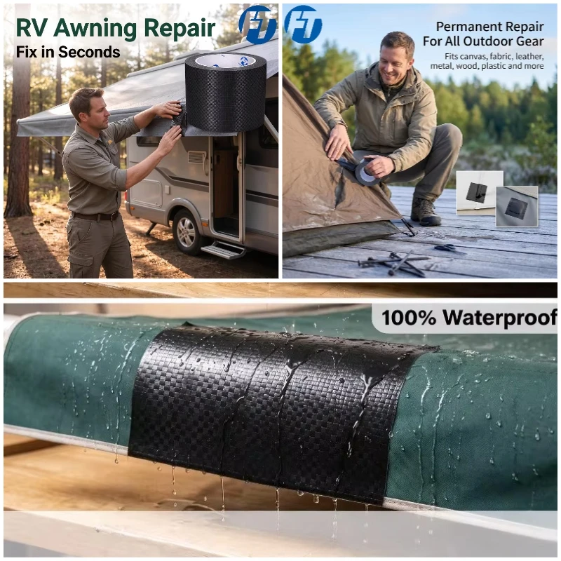 Waterproof Awning Repair Tape Heavy Duty UVproof Canvas Tarps Tents Boat Cover Sails Tear Repair Patch Kit Outdoor 6cmx12M