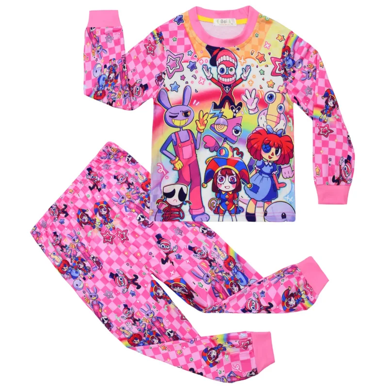 The Amazing Digital Circus Girls Pajamas set Children Kids Clothes Set Children Cartoon Sleepwear Pomni Jax Kids Cosplay Suit