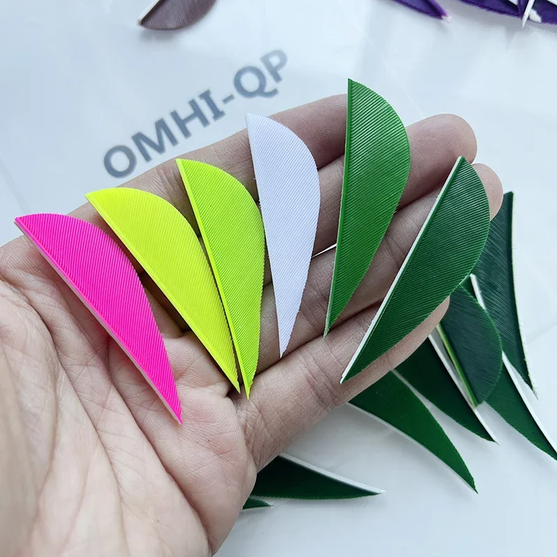 50Pcs Archery Turkey Feather Water Drop 2Inch Natural Fletching DIY Arrows Fletching Right Wing Vanes for Hunting Arrow