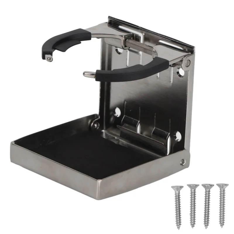 Foldable Cup Holder Water Drink Cup Stand Stainless Steel Mount For Boat Yacht Car