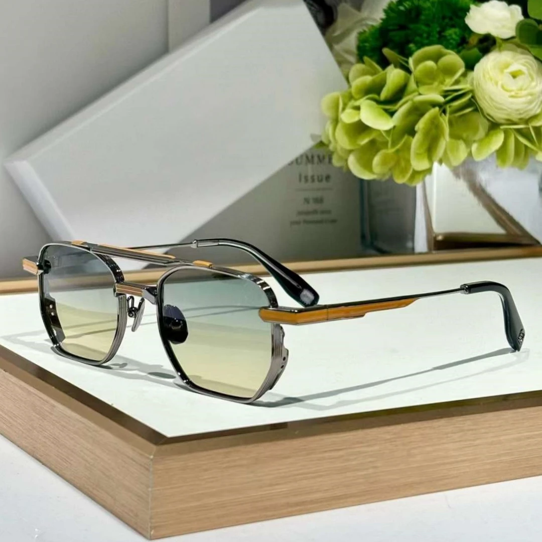 Luxury Vintage Fashion Trend Weightless Alloy Sunglasses Retro Square Academic Style Handcraft UV400 Women Man A+ Top Quality