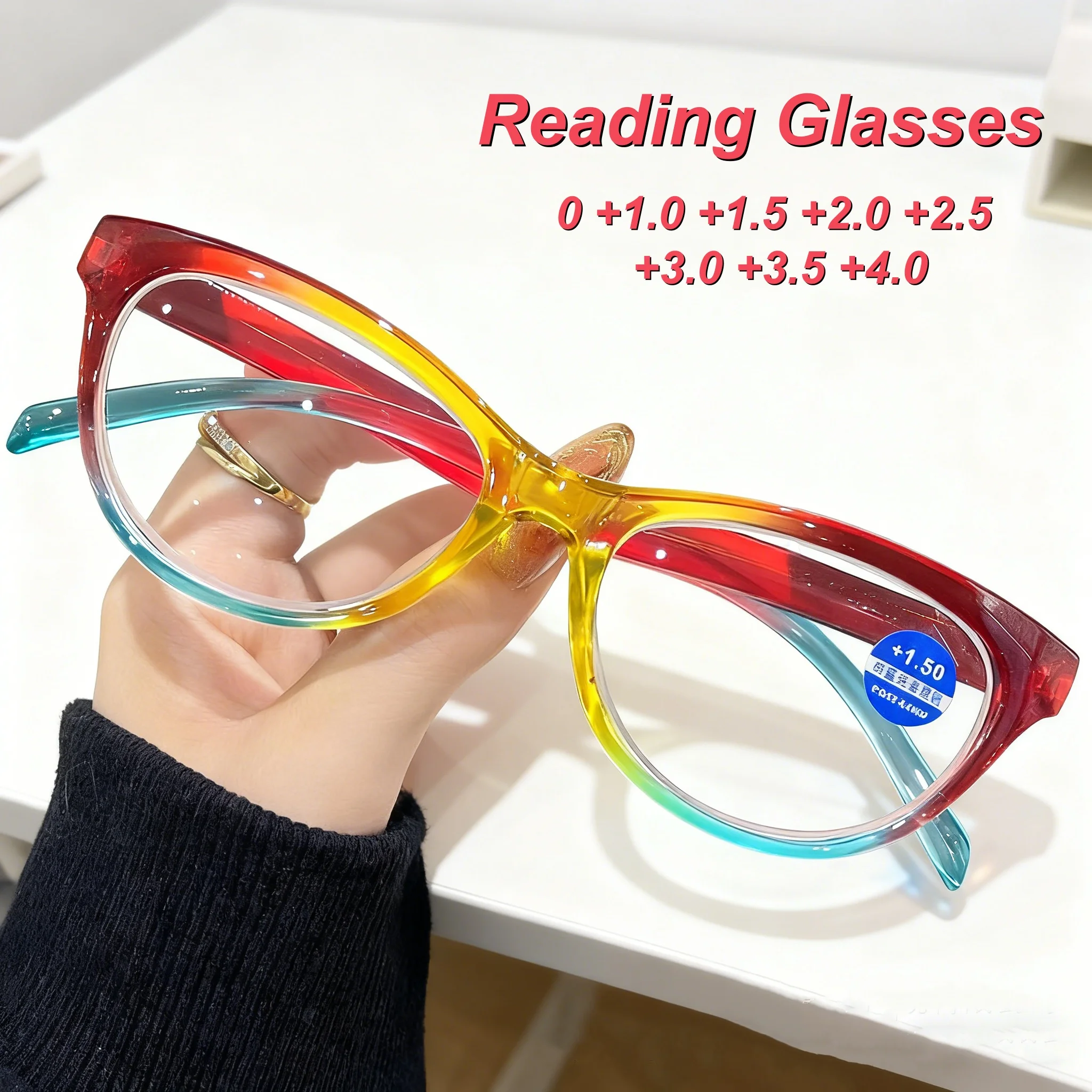 

2025 New Fashionable HD Personalized Cat Eye Women's Reading Glasses Retro Neutral High Quality Anti Blue Light Glasses