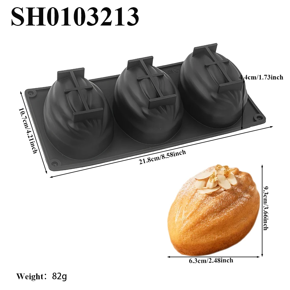 3 or 8-Cell Almond Nut Design Food Grade Silicone Mousse Cake Mould Non-stick Dessert Baking Tools Kitchen Chocolate Mold