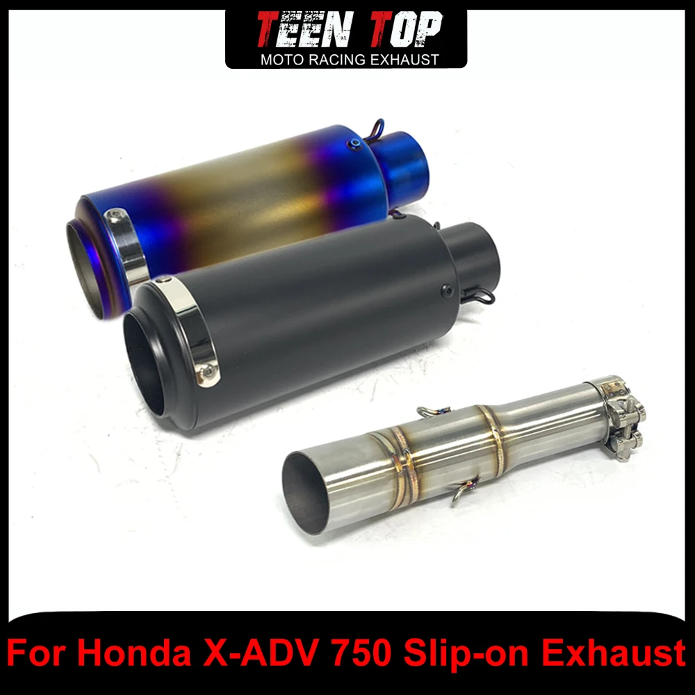 

Motorcycle Stainless Steel/Black/Blue Exhaust Muffler For Honda X-ADV 750 Slip-on Exhaust Connect to Original Header Pipe
