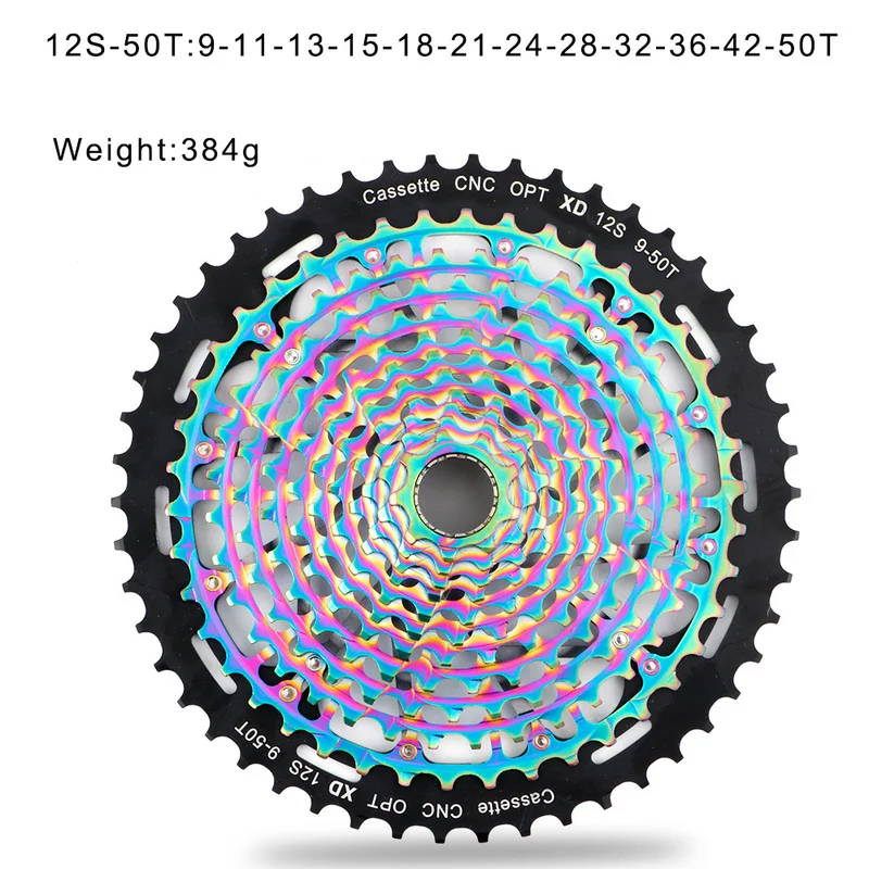 NEW MTB 11 speed 12 speed 9-50T Cassette Ultimate XD Bicycle Cassette Rainbow ULT Cassette Ultralight Colorful Cassette