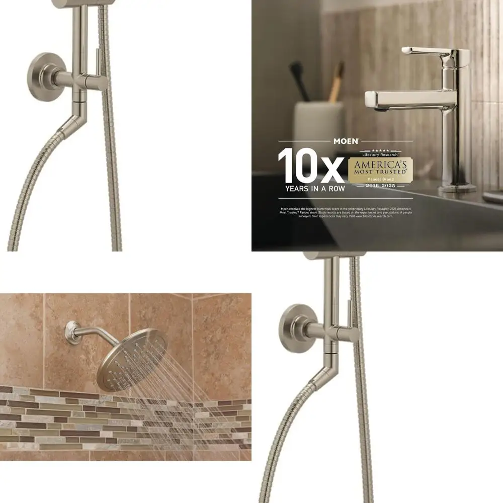 

8-Inch Brushed Nickel Single Function Round Rain Shower Head with 2.5 GPM Flow Rate, Model 6345BN