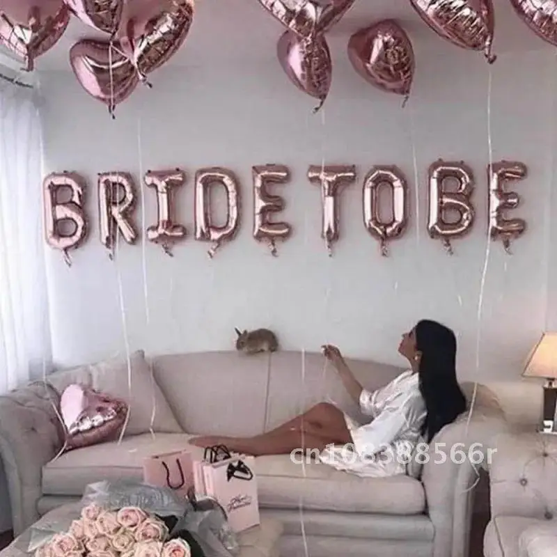 

9Pcs Bride To Be Rose Gold Letter Foil Balloon Wedding Decoration Baby Shower Valentines Day Party Balloon Bride Gift Supplies