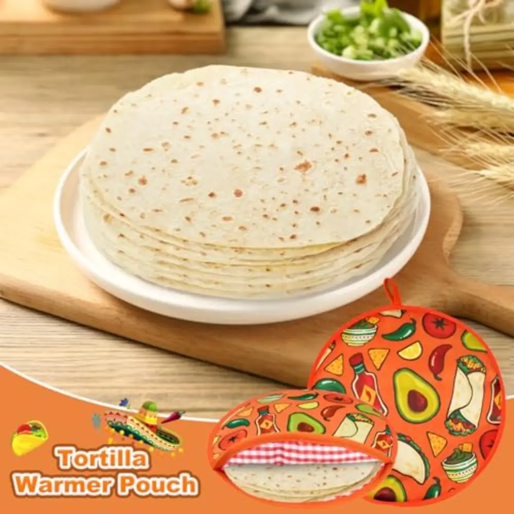 Food Grade Tortilla Warmer Pouch Round Shape Heat Insulation Insulated Bag 12 Inch Size Eco-Friendly Tortilla Keeper Picnic