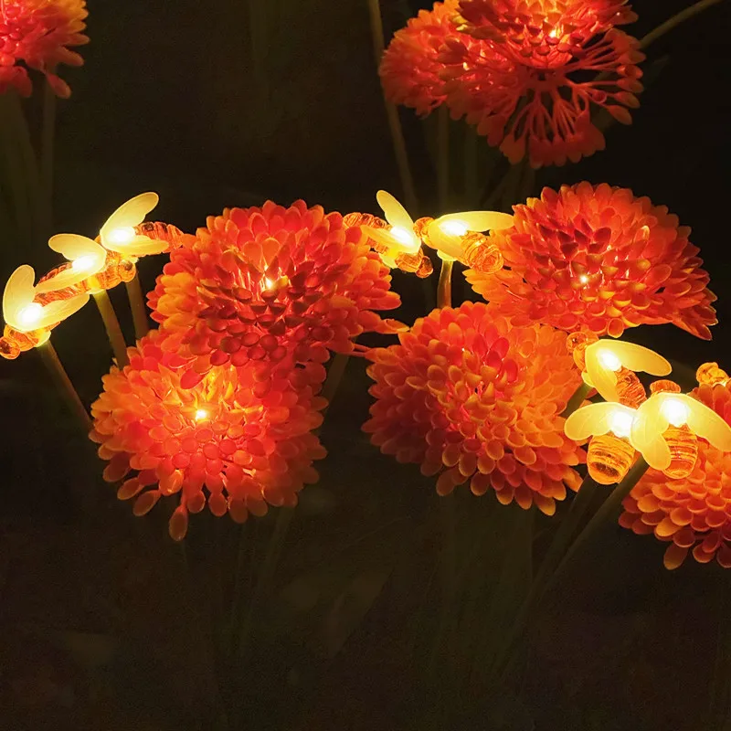 Solar Swinging Bee Flower Lights, Waterproof Firefly Style Garden Lamps for Courtyard Path Decor, Ideal Gift for Women