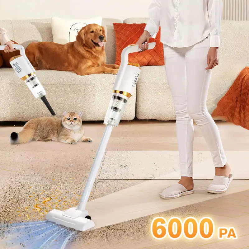 Cordless Vacuum Cleaner 6000PA Powerful Suction for Home & Car Handheld Cleaning Robot Auto Vacuums Strong Suction Cleaner