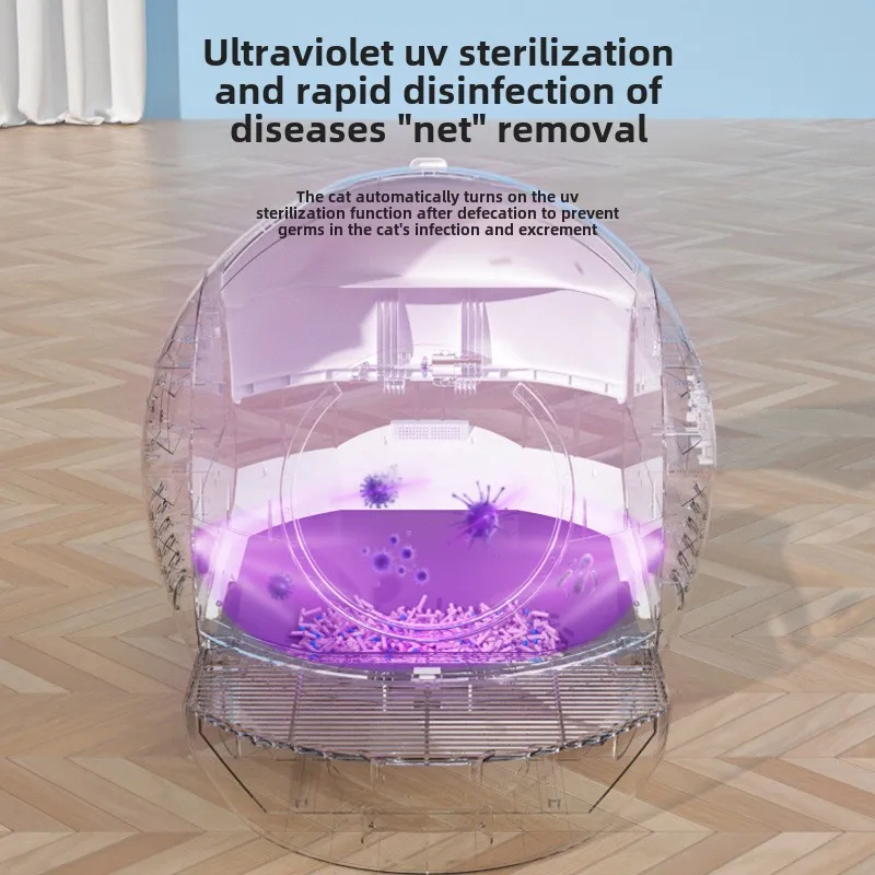 Умный автоматический ящик для кошачьего туалета, большой анти-отслеживающий очиститель, УФ-стерилизация, защита от брызг, WIFI, управляемый тофу, глина Bentonite