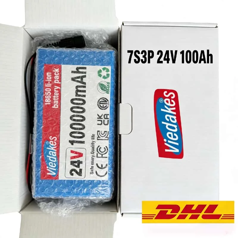 

Premium 7S3P 24V 100Ah 18650 Li-ion Battery Pack Rechargeable Long Life for Mobility Scooter Marine Off-Grid Applications