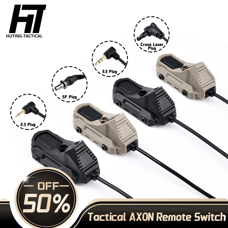 

Tactical AXON Pressure Remote Switch Dual Function Airsoft 20MM Rail MLOK KEYMODE SF M600 M300 Series Hunting Flashlight Laser