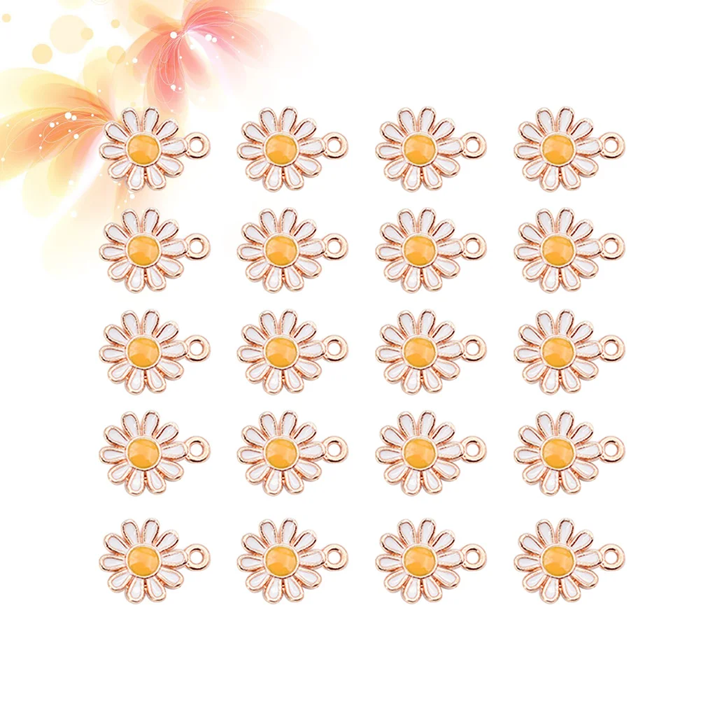 

50 Pcs Daisy DIY Pendant Earring Ornaments Flower Pendants Accessories Accessory Props Charms Decor for Girls Necklace