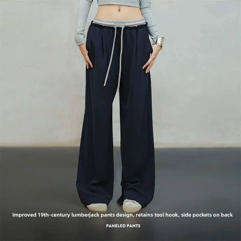 

Женские свободные прямые брюки Maden в американском стиле, с высокой талией, широкие штанины, для танцев, весна-осень