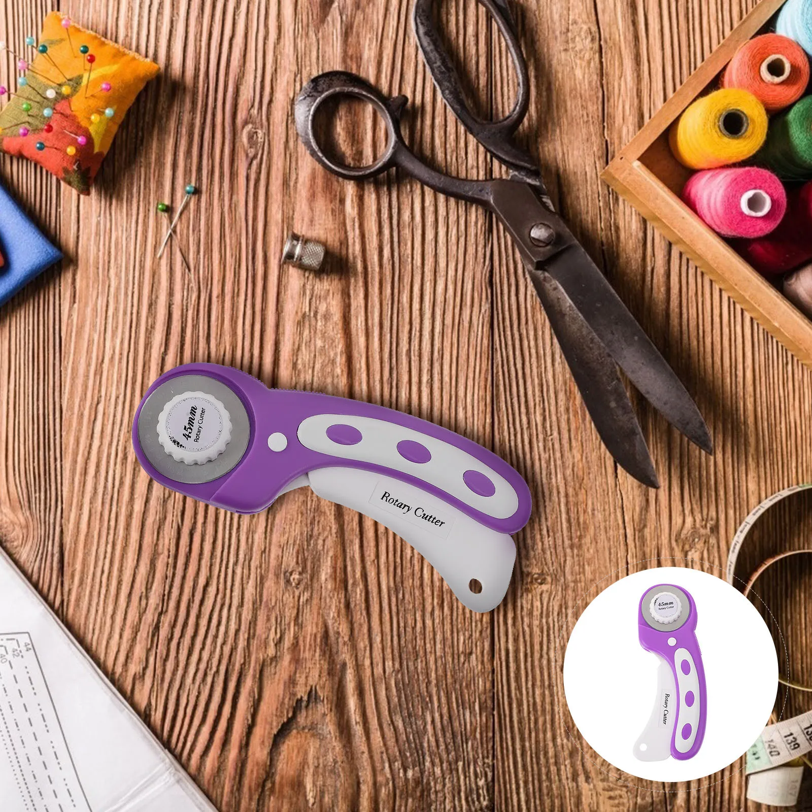 1 pz taglierina a rullo strumento per tagliare il tessuto rispettoso dell'ambiente manico ergonomico perfetto per l'artigianato della carta del tessuto industriale