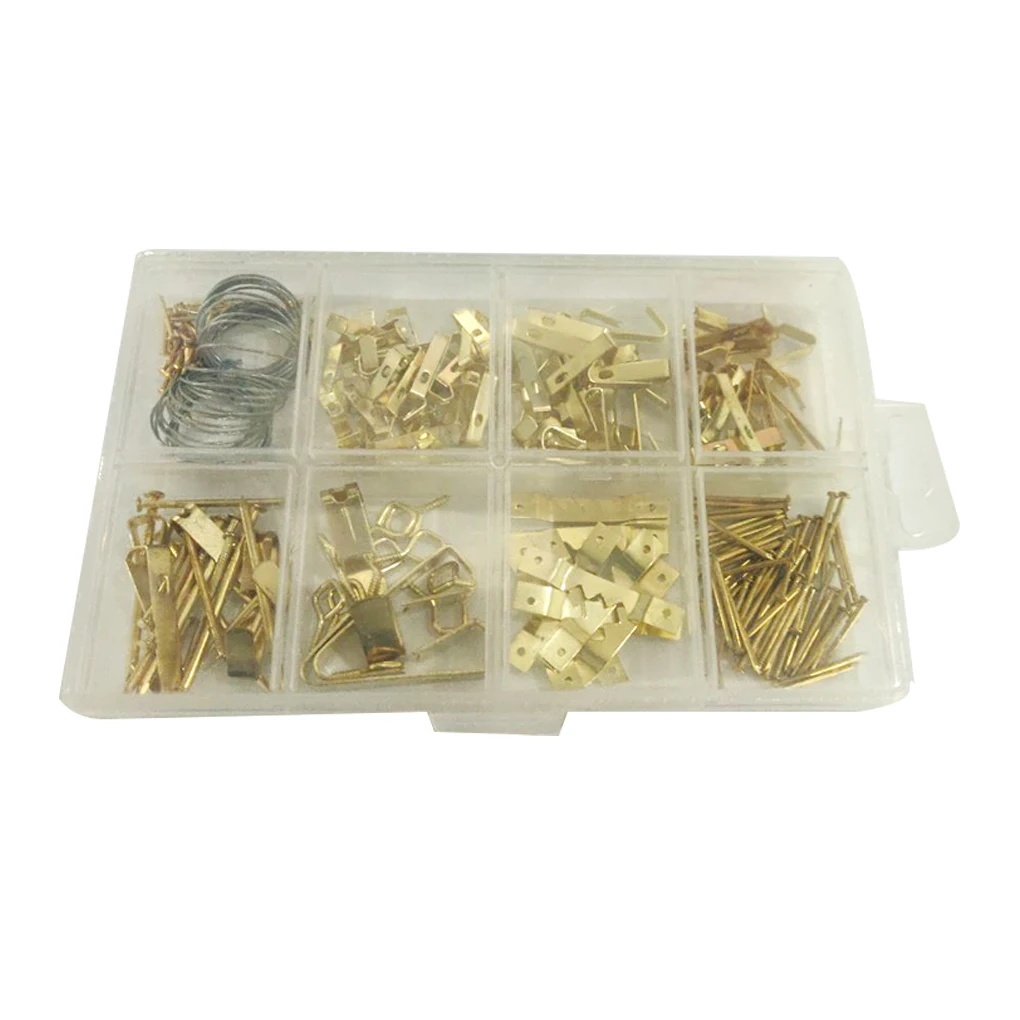 200pcs Picture Hanging Kit Picture Frames Wall Mounting Hanging Metal Hooks Nails Hangers Kit